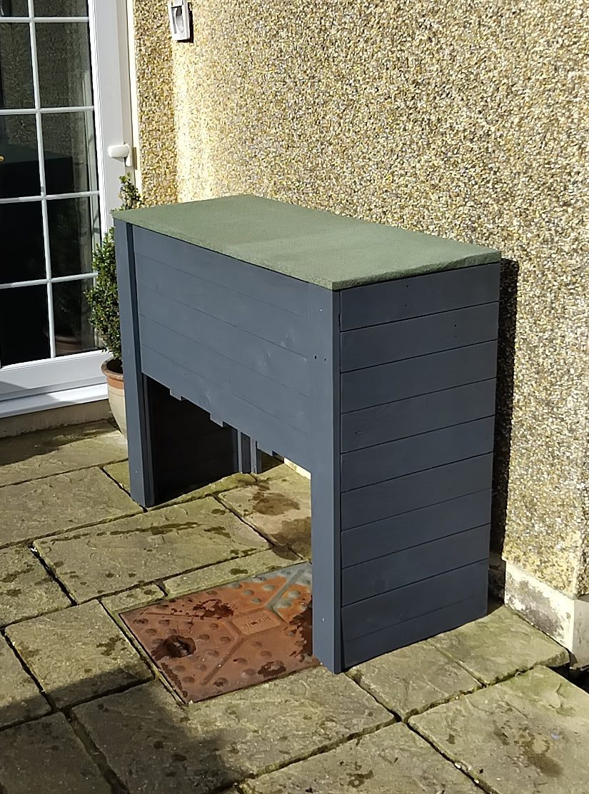 Handcrafted Timber Recycling Storage Box - Double Compartment with Lower Storage